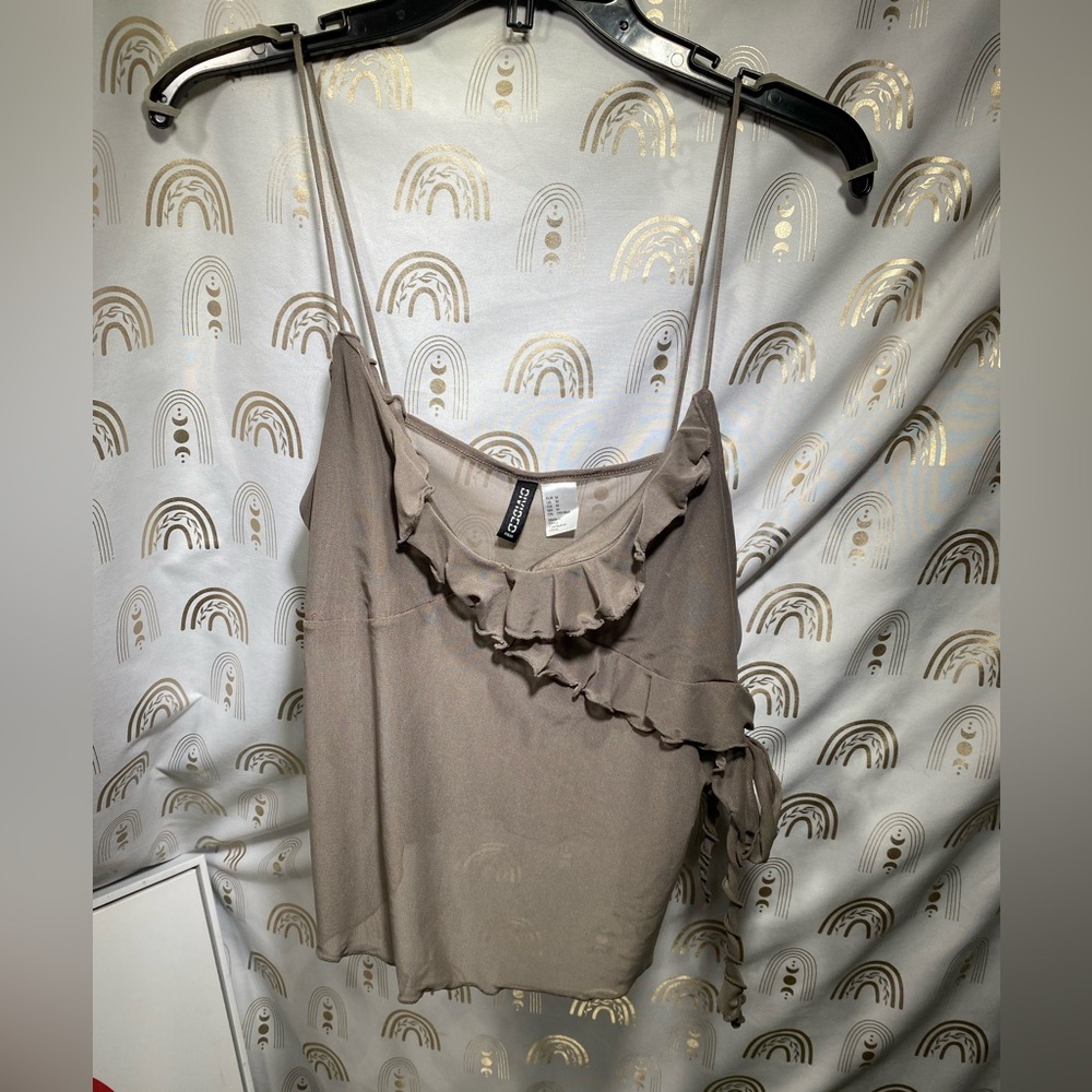 H&M Taupe Ruffle Camisole
